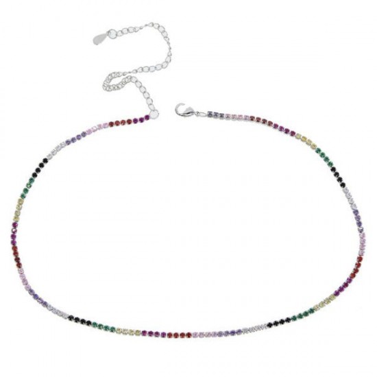 Wholesale Tennis Chain Necklace Jewelry Set With Gold